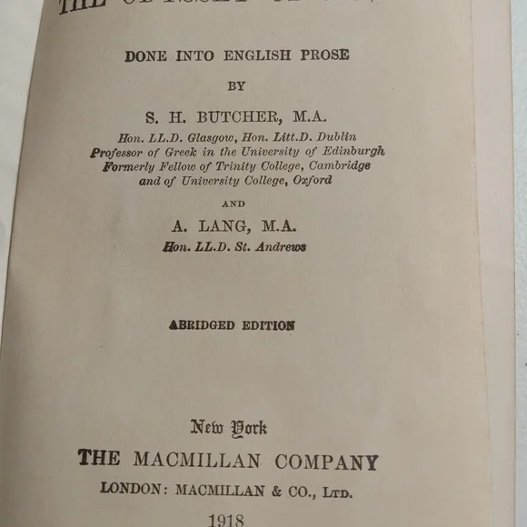 Antique Book, Homer's Odyssey, Macmillan's Pocket Classics - Picture 2 of 3